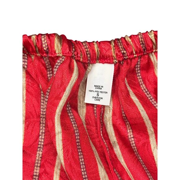 Victorias Secret Pajama set Christmas Holiday Silky striped shorts bttn up S - Picture 2 of 6